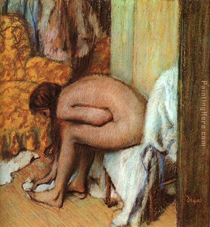 Woman Drying her feet painting - Edgar Degas Woman Drying her feet art painting